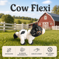 Black and white 3D printed articulated Cow Flexi designed by Cinderwing3D and printed by Twin Cedars Maker Company.